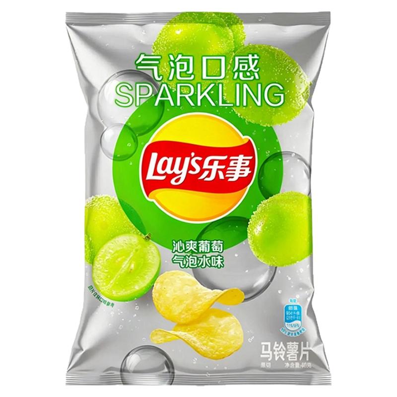 乐事薯片沁爽葡萄味清甜荔枝味