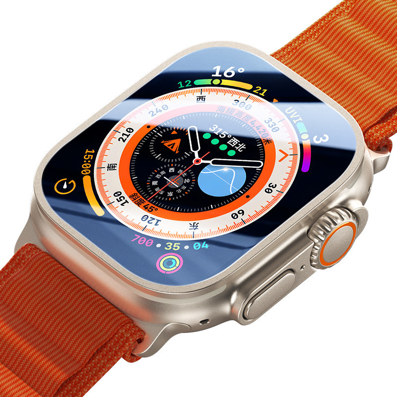 图拉斯适用苹果Ultra4手表保护膜泰坦膜Ultra3新款AppleWatch第三代iWatch钢化康宁贴膜Ultra2边表膜框壳