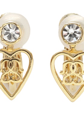 SNIDEL2026春夏新品时尚金属感镂空爱心水钻耳夹耳饰SWGA261669