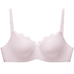 幸棉蕾丝法式紫色无痕内衣女小胸聚拢显大上托收副乳美背性感文胸
