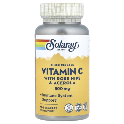 Solaray维生素C素食胶囊抵氧化活性骨骼发育温和焕肤易吸收