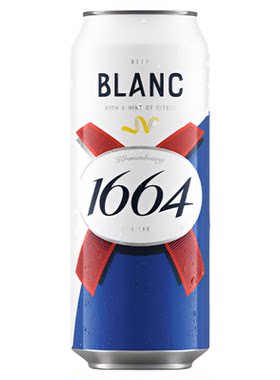 法式1664白啤啤酒小麦啤酒柑橘风味酒500ml*6/12罐精酿果啤
