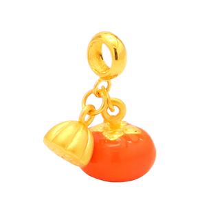 新航黄金足金挂坠好柿连连柿柿如意小柿子吊坠送老婆黄金小配件