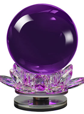 紫水晶球招财可转动摆件