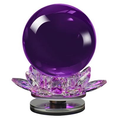 紫水晶球招财可转动摆件