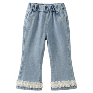女童春季新款牛仔裤女宝宝潮款百搭外穿儿童休闲裤子时尚洋气童装