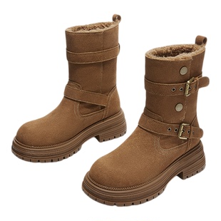 女士雪地靴子2025新爆款防滑加绒冬季今年超火巨好看的中筒马丁靴