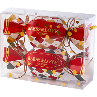 新年礼物包装盒雪花酥糖果饼干曲奇烘焙牛轧糖创意礼盒袋空盒红色