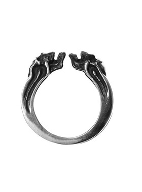 渡鸦原创手工双子骷髅情侣银戒指