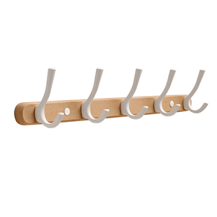 实木白色挂钩玄关门后排钩衣帽钩进门卧室墙壁挂衣架原木风免打孔