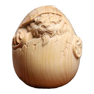 天然小叶黄杨木雕刻龙蛋生肖龙手把件貔貅宝宝摆件创意家居装饰品