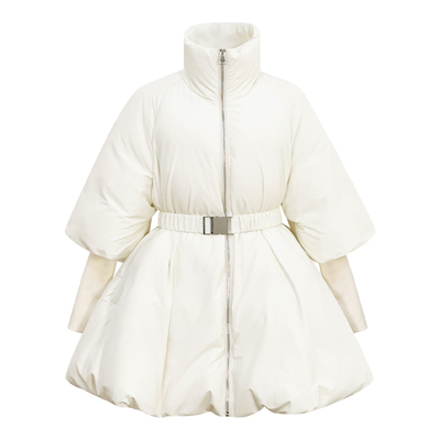 签儿新品花苞收腰大摆羽绒服