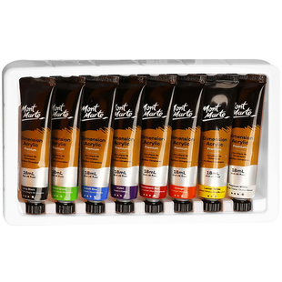 蒙玛特 18ml金属小盒装荧光色丙烯颜料手绘墙绘DIY创作闪光胶彩绘颜料36ml管状