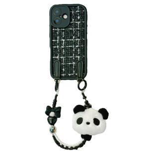 恬妤 小香风针织熊猫挂件适用于华为pura70pro手机壳p60新款mate60pro斜挎m50背带nova12pro软p40硅胶m40时尚