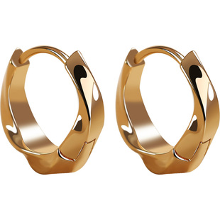 卡伦图莫比乌斯耳环女18K金色素圈圈耳饰999纯银针耳钉高级感耳圈