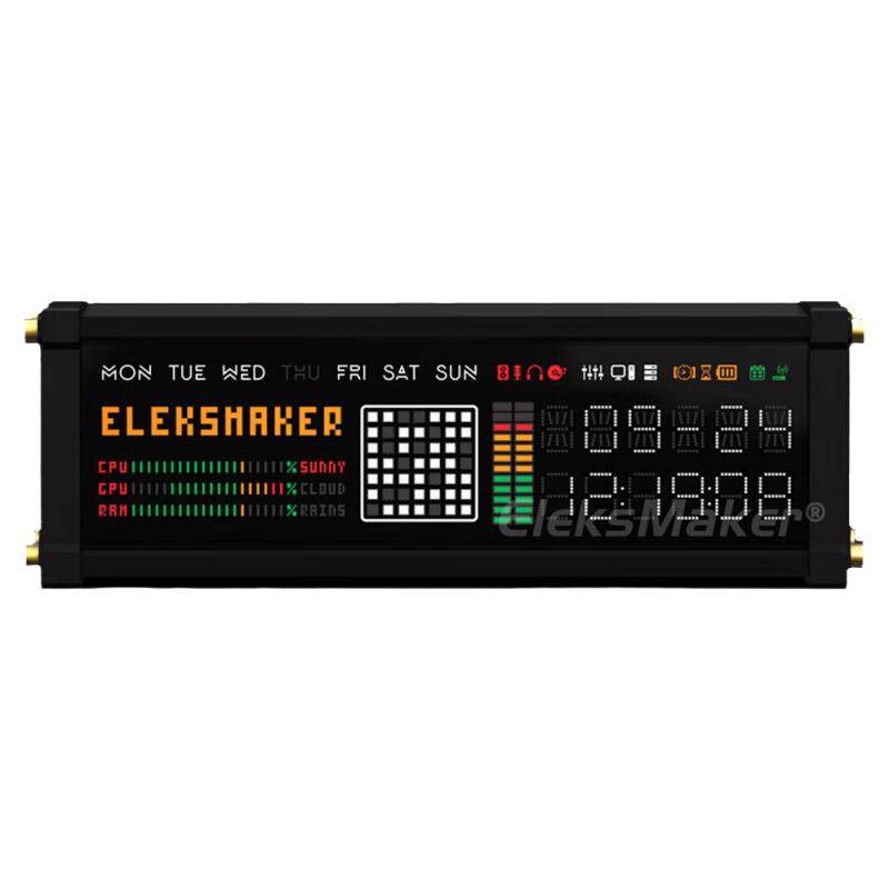 EleksWFD拟荧光管时钟创意电子赛博朋克桌搭摆件复古电脑桌面辉光