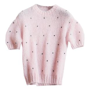 马海毛毛衣女薄款镂空网红爆款海马针织衫外套头2025新款秋天上衣