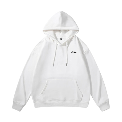 李宁2025男女同款白色连帽卫衣