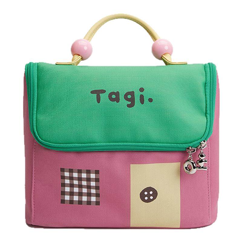 Tagi.机灵小房子防水皮质便携洗漱包大容量相机收纳包化妆包