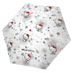 九木杂物社三丽鸥Kitty小巧便携五折太阳伞雨伞遮阳折叠晴雨两用