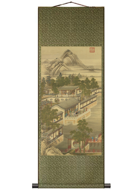 十二月令七月画芯卷轴挂画