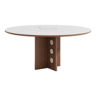 宫殿威仪包豪斯餐桌可方可圆餐桌复古风岩板餐桌可折叠方形餐桌