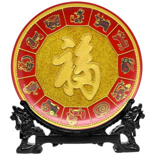 金箔漆线雕福字寿字摆件搬家乔迁新居礼物老人祝寿礼品寿宴伴手礼