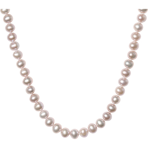 周六福淡水珍珠项链女S925银颈饰法式优雅送女友情人节礼物