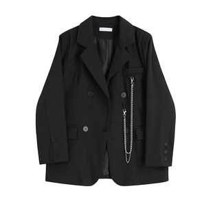 2026春秋链条网红小西装外套女韩版宽松英伦风设计感小众高级上衣