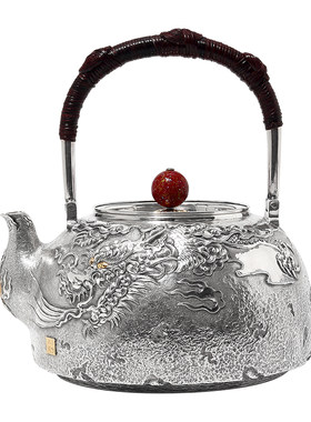 非遗张家松錾刻龙茶壶烧水壶