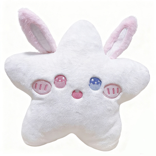 原创毛绒兔耳大星星奶芙抱枕可爱玩具睡枕软妹生日礼物少女心海星