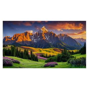 金山风景挂布高级感背景布房间墙布卧室背景墙挂毯画布床头装饰布