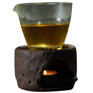 台湾老岩泥日式温茶炉蜡烛加热底座茶香炉烘茶暖烤茶炉烛台温茶器