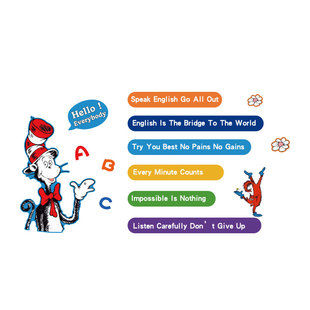 英语教室布置装饰苏斯博士环创工作室儿童文绘本馆墙面贴画文化角