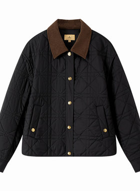 INSUN恩裳春季巴恩风藤格纹绗线棉服