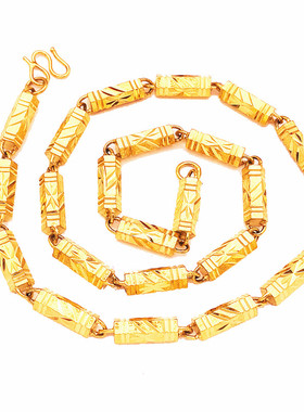 情侣款24k镀金仿黄金欧币竹节