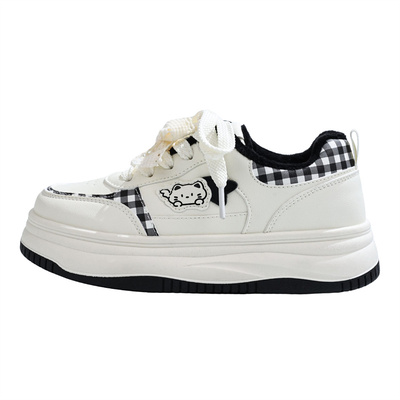 人本鞋子加绒女款秋冬2025新款百搭爆款小白鞋学生二棉鞋厚底板鞋