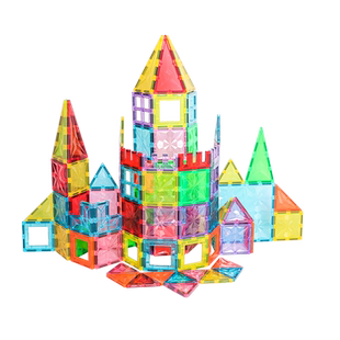 MAGNASTIX/思创高配置立体星钻100片彩窗磁力片拼装启蒙早教玩具