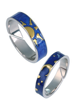 YUKI男女小众原创设计情侣纯银戒