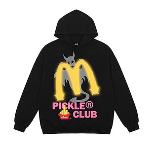 梁拌泡菜美式复古麦门幽灵印花连帽卫衣男女休闲宽松百搭长袖帽衫