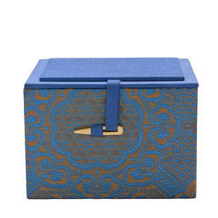 棉麻布艺锦盒一壶二杯四杯茶具收纳盒 锦缎花纹厂家直销支持定制