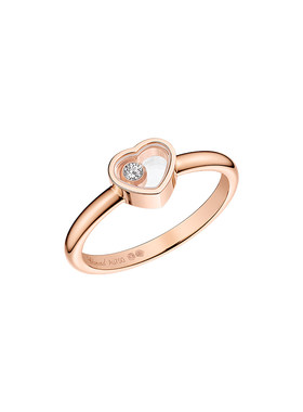 Chopard萧邦快乐钻爱心18K金戒指