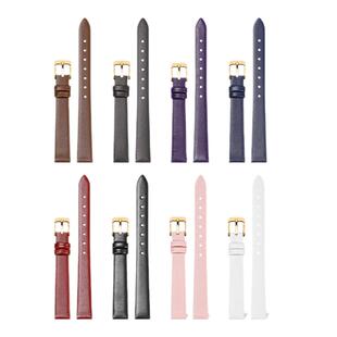 女士小尺寸表带真皮柔软超薄6 7 8 9 10 12 14mm小牛皮平纹细表链