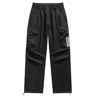 啄木鸟集团官方休闲裤男夏季透气薄款多口袋户外直筒工装长裤子TZ