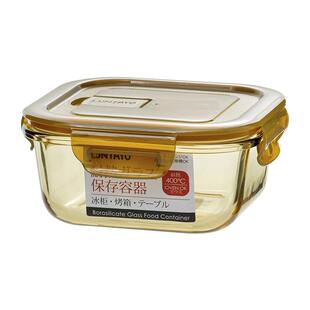 日本luntayo小饭盒食品级上班族外带便携玻璃便当碗糙米饭分装盒