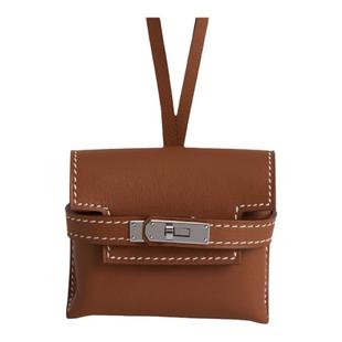 手工缝制轻奢风进口真皮迷你凯莉挂饰零钱包保护套耳机包女包挂件