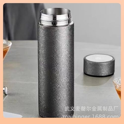 ?钛杯全纯钛双层男士水杯钛杯茶水内胆钛合金保温杯分离商务智能