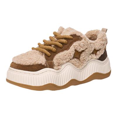 快乐玛丽厚底加绒保暖棉鞋