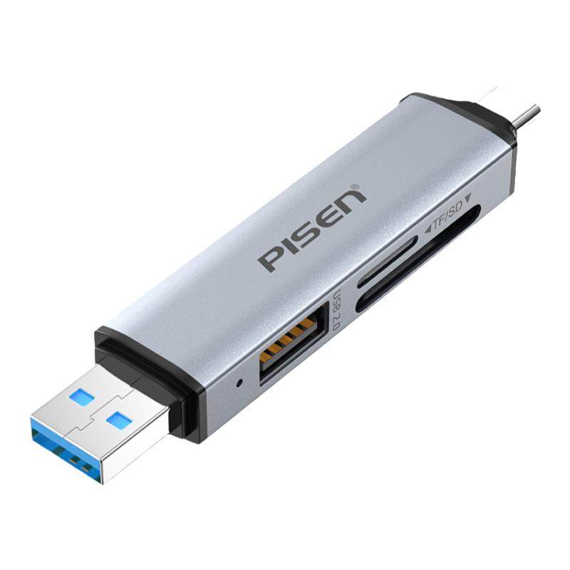 品胜读卡器usb3.2转type-c储存卡sd卡tf卡手机读卡器多功能电脑U盘高速内存卡适用苹果iphone15通用相机