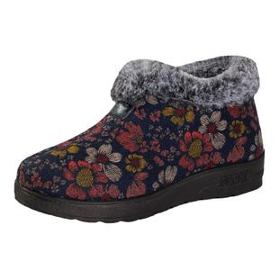 老人棉鞋女冬加绒加厚防滑软底老北京布鞋老太太妈妈保暖奶奶棉靴